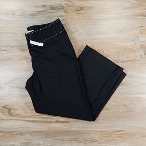 🔹️NWT WHBM Black w/White Contrast Stitching Legacy Crop Wide Leg Pants Size 8